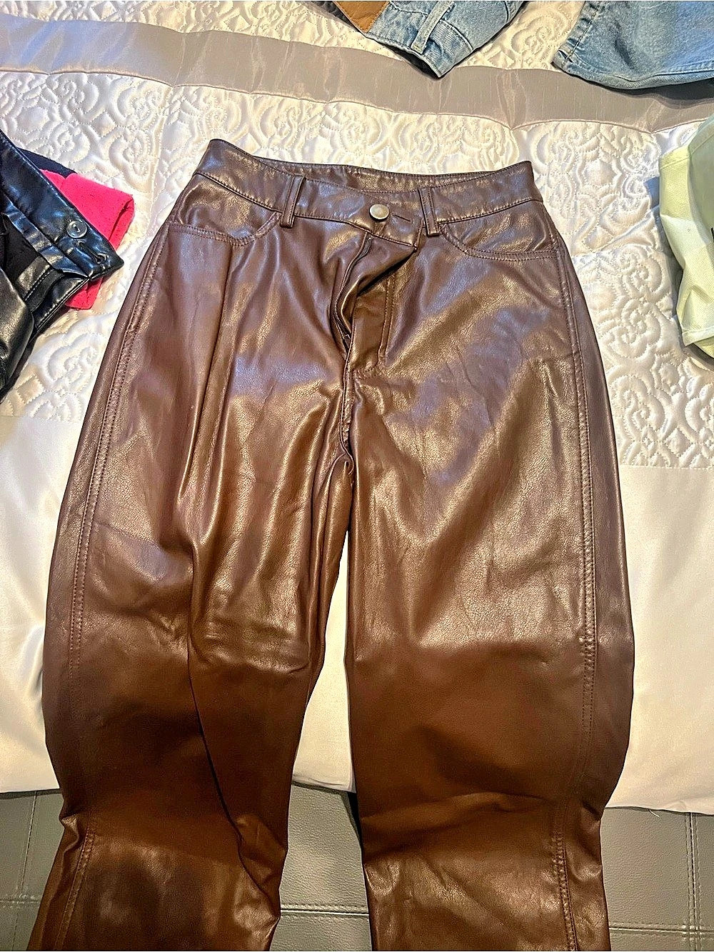 Garage Brown Straight-Leg Pants Size Medium